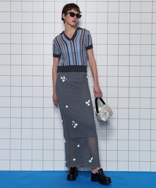 MAISON SPECIAL(メゾンスペシャル)の「Motif Skirt/モチーフスカート■セットアップ対応■(スカート・レディース・ホワイト/グレー・38/36)」の3枚目の写真