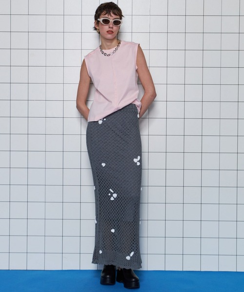MAISON SPECIAL(メゾンスペシャル)の「Motif Skirt/モチーフスカート■セットアップ対応■(スカート・レディース・ホワイト/グレー・38/36)」の4枚目の写真