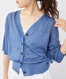 le.coeur blanc | シアーワイドリブラメVカーディガン(カーディガン/ボレロ)