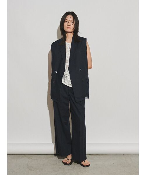 Htage(テージ)の「【Htage】サイドデザインリネン混タックパンツ(その他パンツ・レディース・アイボリー/ネイビー・SMALL/MEDIUM)」の10枚目の写真