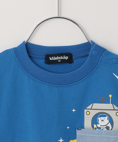 kladskap(クレードスコープ)の「胸ポケット半袖Tシャツ【JAXA LABEL】(Tシャツ/カットソー・キッズ・ブルー/イエロー・100cm/120cm/90cm/110cm/130cm)」の5枚目の写真
