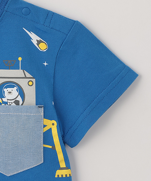kladskap(クレードスコープ)の「胸ポケット半袖Tシャツ【JAXA LABEL】(Tシャツ/カットソー・キッズ・ブルー/イエロー・100cm/120cm/90cm/110cm/130cm)」の6枚目の写真