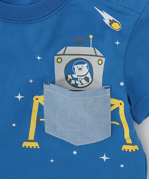 kladskap(クレードスコープ)の「胸ポケット半袖Tシャツ【JAXA LABEL】(Tシャツ/カットソー・キッズ・ブルー/イエロー・100cm/120cm/90cm/110cm/130cm)」の7枚目の写真
