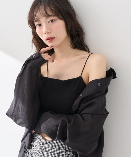 earth music&ecology(アースミュージックアンドエコロジー)の「アシメショルダーショートキャミソール(キャミソール・レディース・オフホワイト/ブルー/ブラック・S/M)」の18枚目の写真