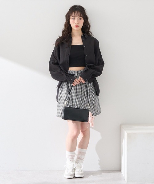 earth music&ecology(アースミュージックアンドエコロジー)の「アシメショルダーショートキャミソール(キャミソール・レディース・オフホワイト/ブルー/ブラック・S/M)」の10枚目の写真