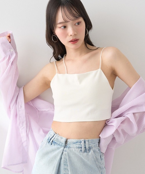 earth music&ecology(アースミュージックアンドエコロジー)の「アシメショルダーショートキャミソール(キャミソール・レディース・オフホワイト/ブルー/ブラック・S/M)」の13枚目の写真