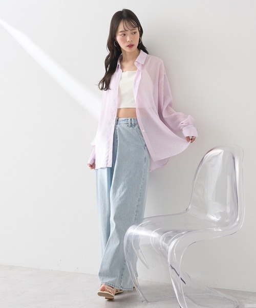 earth music&ecology(アースミュージックアンドエコロジー)の「アシメショルダーショートキャミソール(キャミソール・レディース・オフホワイト/ブルー/ブラック・S/M)」の16枚目の写真