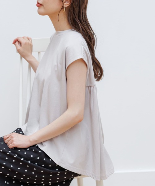 URBAN RESEARCH Sonny Label(アーバンリサーチサニーレーベル)の「『WEB限定』吸水速乾クールタッチバックフレアプルオーバー(Tシャツ/カットソー・レディース・グレー系その他/ピンク/オフホワイト/ブラック・FREE)」の3枚目の写真