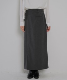 Geeong（ジーオン）の「ストライプ ラップデザインスカート（スカート）」