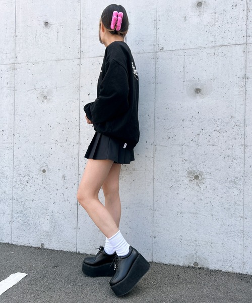 attagirl(アタガール)の「厚底レースアップシューズ(スリッポン・レディース・ブラック・S/M/L/LL)」の9枚目の写真