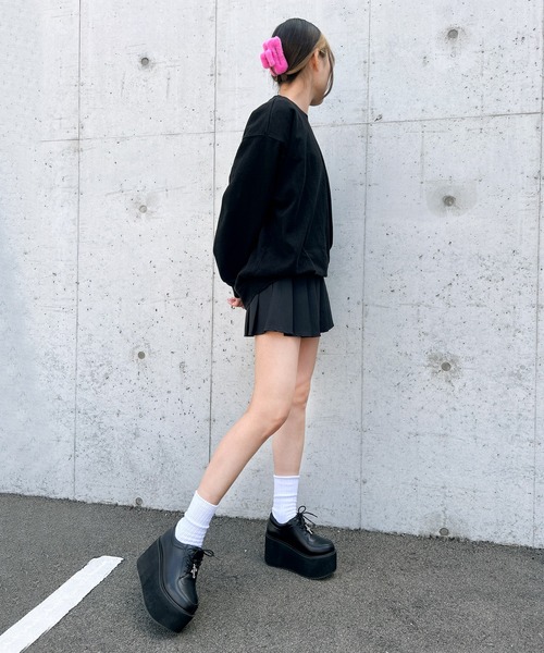 attagirl(アタガール)の「厚底レースアップシューズ(スリッポン・レディース・ブラック・S/M/L/LL)」の8枚目の写真