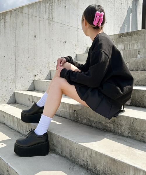 attagirl(アタガール)の「厚底レースアップシューズ(スリッポン・レディース・ブラック・S/M/L/LL)」の7枚目の写真