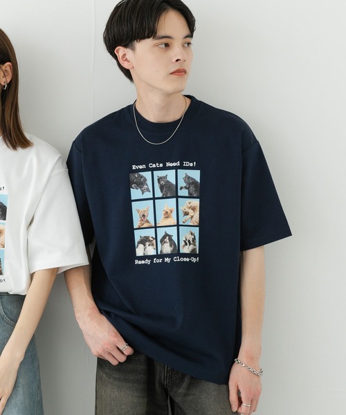 セール】『ユニセックス』Cat graphic Short-Sleeve T-shirts（T