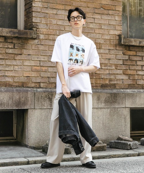 セール】『ユニセックス』Cat graphic Short-Sleeve T-shirts（T
