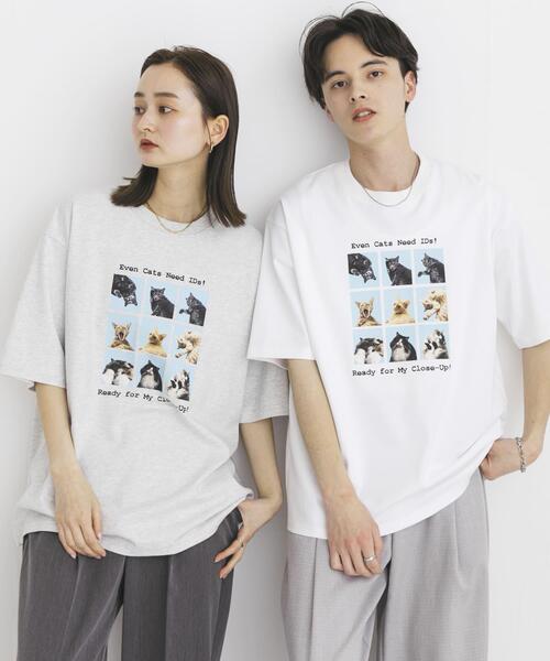 セール】『ユニセックス』Cat graphic Short-Sleeve T-shirts（Tシャツ