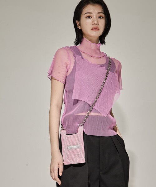 kotohayokozawa（コトハヨコザワ）の「【kotohayokozawa/コトハヨコザワ】SHEER LAYERED SHORT SLEEVE TOP/シアーレイヤードショートスリーブTOP（Tシャツ/カットソー・レディース・パープル/ダークグリーン/ライトブルー・FREE）」の14枚目の写真