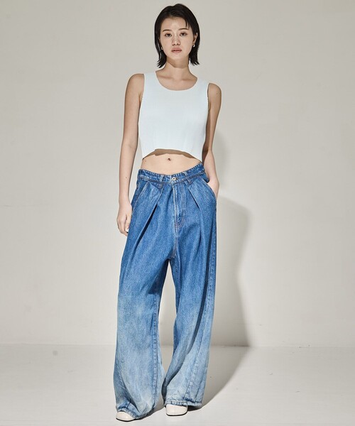 kotohayokozawa（コトハヨコザワ）の「【kotohayokozawa/コトハヨコザワ】SHEER LAYERED SHORT SLEEVE TOP/シアーレイヤードショートスリーブTOP（Tシャツ/カットソー・レディース・パープル/ダークグリーン/ライトブルー・FREE）」の18枚目の写真