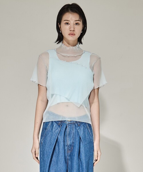 kotohayokozawa/コトハヨコザワ】SHEER LAYERED SHORT SLEEVE