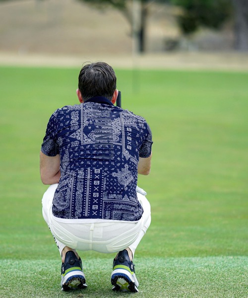 DIVINER GOLF】ペイズリー柄ポロシャツ メンズ ゴルフウェア 襟