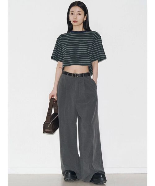 VEQUM】HIGH GAUGE BORDER SHORT T SHIRT（Tシャツ/カットソー