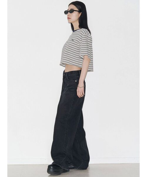 VEQUM(VEQUM)の「【VEQUM】HIGH GAUGE BORDER SHORT T SHIRT(Tシャツ/カットソー・レディース・アイボリー/グリーン/ネイビー・FREE)」の14枚目の写真