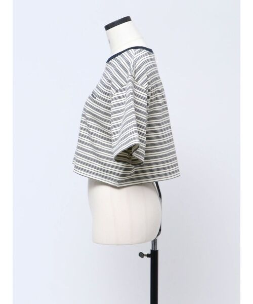 VEQUM(VEQUM)の「【VEQUM】HIGH GAUGE BORDER SHORT T SHIRT(Tシャツ/カットソー・レディース・アイボリー/グリーン/ネイビー・FREE)」の9枚目の写真