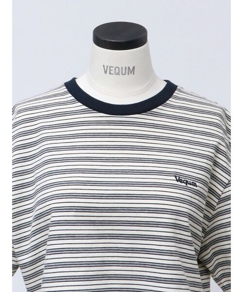 VEQUM(VEQUM)の「【VEQUM】HIGH GAUGE BORDER SHORT T SHIRT(Tシャツ/カットソー・レディース・アイボリー/グリーン/ネイビー・FREE)」の7枚目の写真