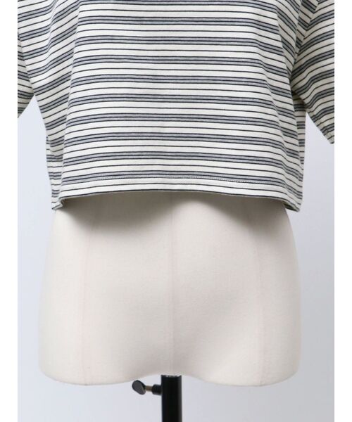 VEQUM(VEQUM)の「【VEQUM】HIGH GAUGE BORDER SHORT T SHIRT(Tシャツ/カットソー・レディース・アイボリー/グリーン/ネイビー・FREE)」の5枚目の写真