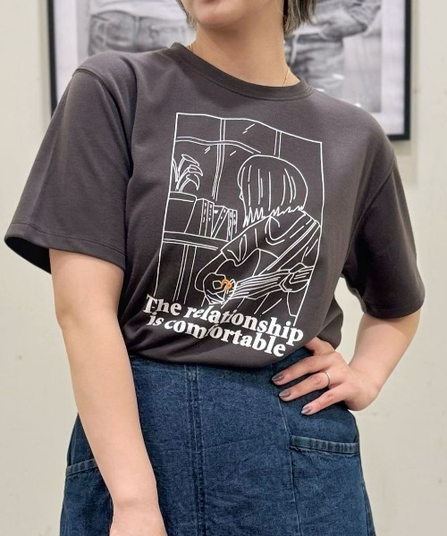 セール】ガールプリント＆刺繍Tシャツ（Tシャツ/カットソー