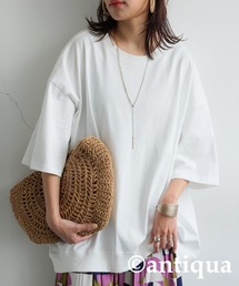antiqua（アンティカ）の「綿100 無地 クルーネック カットソー（Tシャツ/カットソー）」