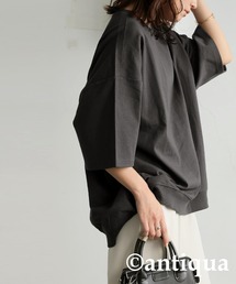 antiqua（アンティカ）の「綿100 無地 クルーネック カットソー（Tシャツ/カットソー）」
