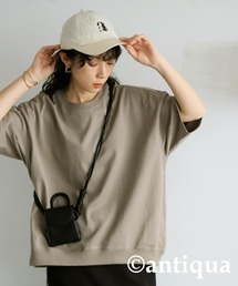 antiqua（アンティカ）の「綿100 無地 クルーネック カットソー（Tシャツ/カットソー）」