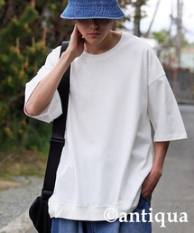 antiqua（アンティカ）の「綿100 無地 クルーネック カットソー（Tシャツ/カットソー）」