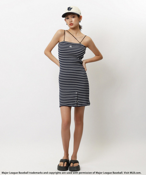 BACK TO THE FIELD（バック トゥー ザ フィールド）の「【MLB】アシメラインリブキャミワンピース（ワンピース・レディース・ネイビー/イエロー/ブラック・FREE）」の7枚目の写真