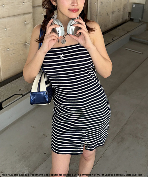 BACK TO THE FIELD（バック トゥー ザ フィールド）の「【MLB】アシメラインリブキャミワンピース（ワンピース・レディース・ネイビー/イエロー/ブラック・FREE）」の8枚目の写真