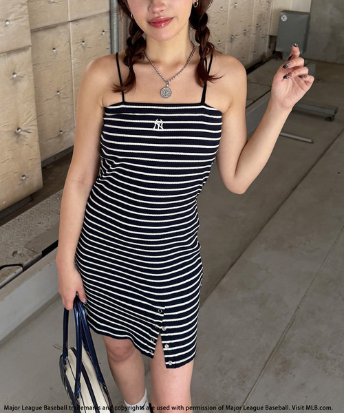 BACK TO THE FIELD（バック トゥー ザ フィールド）の「【MLB】アシメラインリブキャミワンピース（ワンピース・レディース・ネイビー/イエロー/ブラック・FREE）」の11枚目の写真