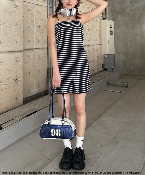 BACK TO THE FIELD（バック トゥー ザ フィールド）の「【MLB】アシメラインリブキャミワンピース（ワンピース・レディース・ネイビー/イエロー/ブラック・FREE）」の12枚目の写真