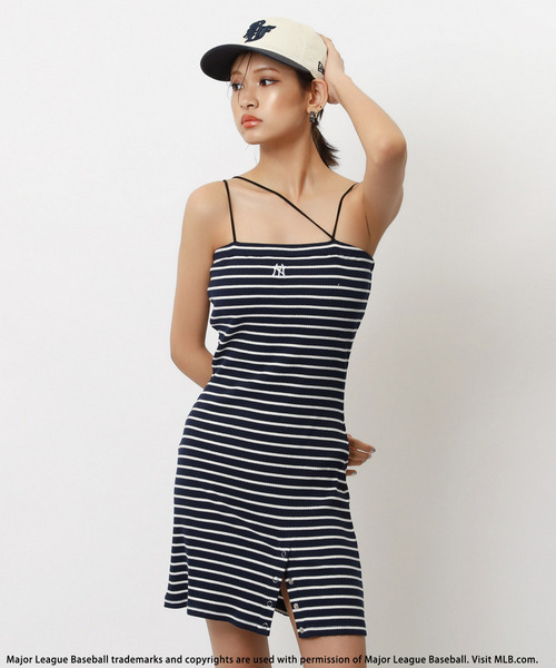 BACK TO THE FIELD（バック トゥー ザ フィールド）の「【MLB】アシメラインリブキャミワンピース（ワンピース・レディース・ネイビー/イエロー/ブラック・FREE）」の14枚目の写真