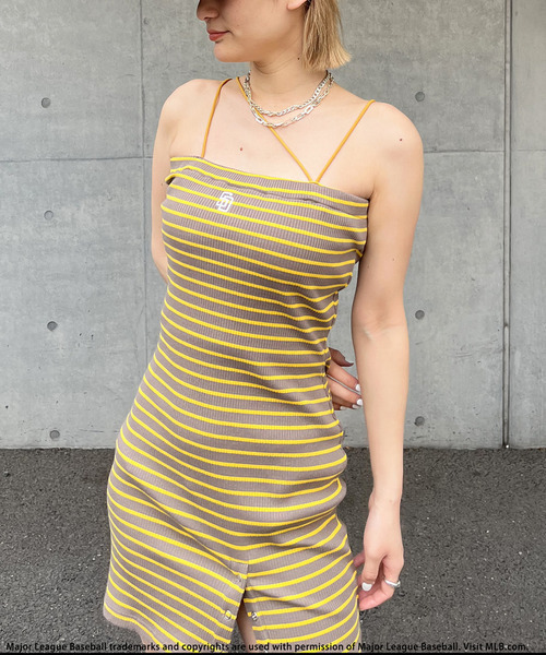 BACK TO THE FIELD（バック トゥー ザ フィールド）の「【MLB】アシメラインリブキャミワンピース（ワンピース・レディース・ネイビー/イエロー/ブラック・FREE）」の5枚目の写真