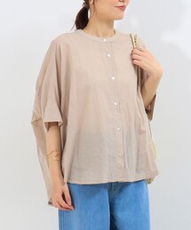 キャンブリックバックギャザー刺繍ブラウス