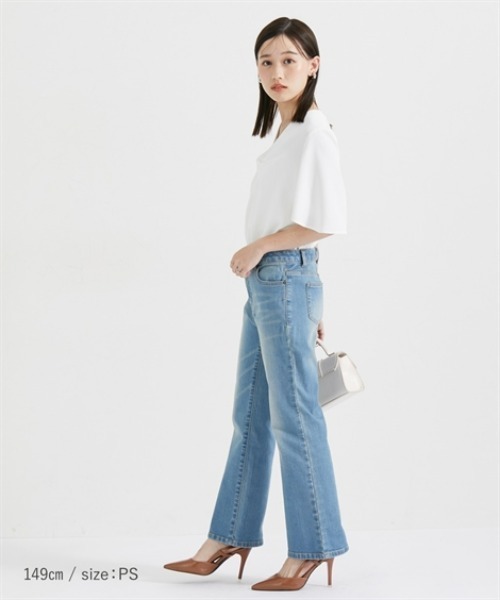 Petitjo（プッチージョ）の「小さいサイズ　ねじれ半袖ブラウス　低身長さん・小柄女性（シャツ/ブラウス・レディース・ブルーグレー/ホワイト・PSS/PS/PM/PL）」の18枚目の写真