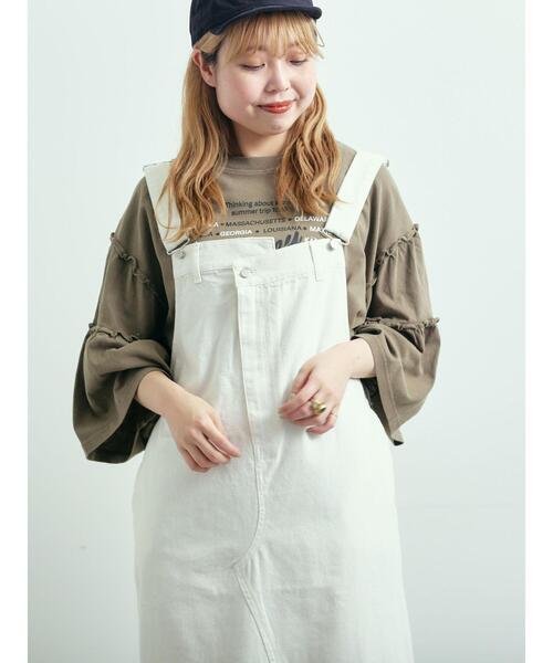 SM2（エスエムツー）の「ピグメント加工ギャザーティアードスリーブTシャツ（Tシャツ/カットソー・レディース・グリーン/チャコールグレー/グレー/オフホワイト・F）」の3枚目の写真