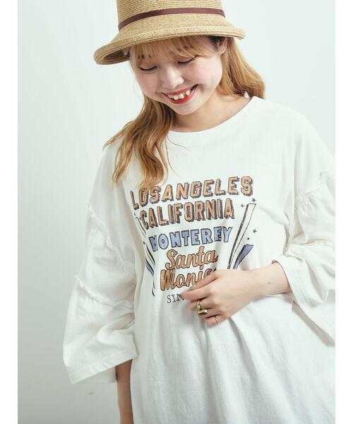 SM2（エスエムツー）の「ピグメント加工ギャザーティアードスリーブTシャツ（Tシャツ/カットソー・レディース・グリーン/チャコールグレー/グレー/オフホワイト・F）」の16枚目の写真