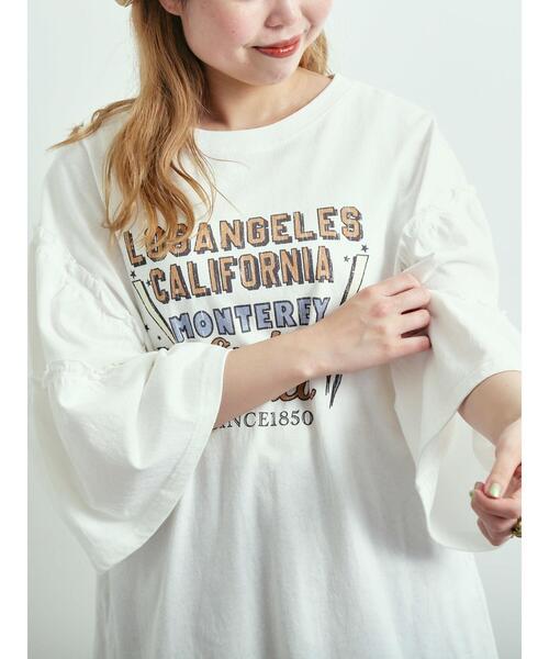 SM2（エスエムツー）の「ピグメント加工ギャザーティアードスリーブTシャツ（Tシャツ/カットソー・レディース・グリーン/チャコールグレー/グレー/オフホワイト・F）」の15枚目の写真