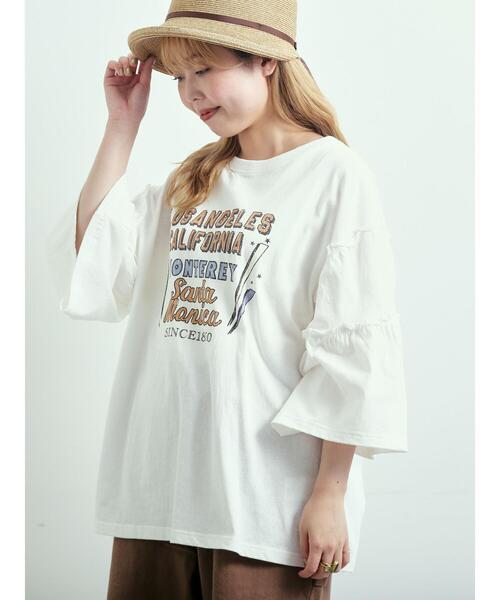 SM2（エスエムツー）の「ピグメント加工ギャザーティアードスリーブTシャツ（Tシャツ/カットソー・レディース・グリーン/チャコールグレー/グレー/オフホワイト・F）」の14枚目の写真