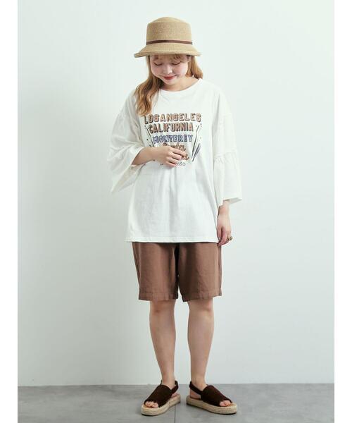 SM2（エスエムツー）の「ピグメント加工ギャザーティアードスリーブTシャツ（Tシャツ/カットソー・レディース・グリーン/チャコールグレー/グレー/オフホワイト・F）」の12枚目の写真