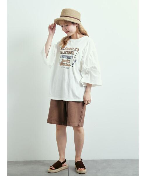 SM2（エスエムツー）の「ピグメント加工ギャザーティアードスリーブTシャツ（Tシャツ/カットソー・レディース・グリーン/チャコールグレー/グレー/オフホワイト・F）」の11枚目の写真