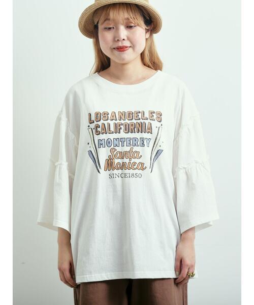 SM2（エスエムツー）の「ピグメント加工ギャザーティアードスリーブTシャツ（Tシャツ/カットソー・レディース・グリーン/チャコールグレー/グレー/オフホワイト・F）」の10枚目の写真