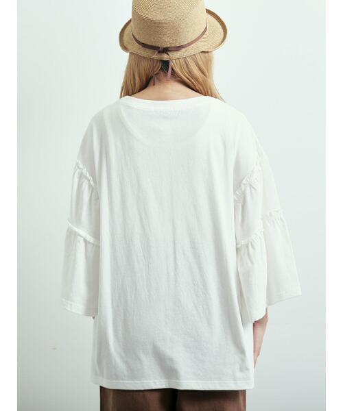 SM2（エスエムツー）の「ピグメント加工ギャザーティアードスリーブTシャツ（Tシャツ/カットソー・レディース・グリーン/チャコールグレー/グレー/オフホワイト・F）」の8枚目の写真