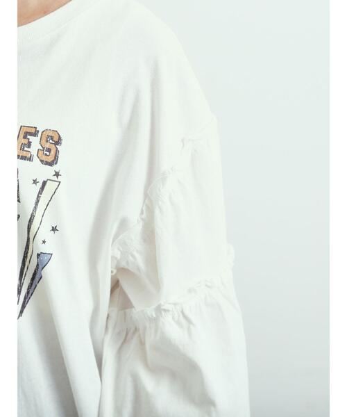 SM2（エスエムツー）の「ピグメント加工ギャザーティアードスリーブTシャツ（Tシャツ/カットソー・レディース・グリーン/チャコールグレー/グレー/オフホワイト・F）」の6枚目の写真